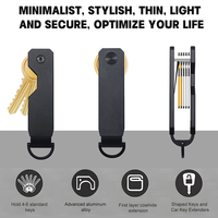 Porte-clés avec logo personnalisé Smart pour organisateur de clés Slim Metal Aluminium Porte-clés avec poche Pliable Vis pour un usage quotidien Élégant