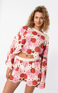 Conjunto <span class=keywords><strong>de</strong></span> Top y Shorts <span class=keywords><strong>de</strong></span> Mujer Estilo Crochet 2026, Color Rosa Beige, Dos Piezas, Traje <span class=keywords><strong>de</strong></span> Verano con Cintura Elástica, OEM, Conjunto <span class=keywords><strong>de</strong></span> 2 Piezas para Chicas - Product Image 2