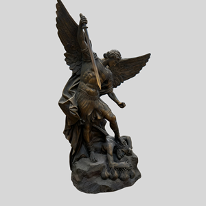 2 Meter Hoog Levensgroot Bronzen Beeld Van Heilige Michael En De Duivel - Product Image 1