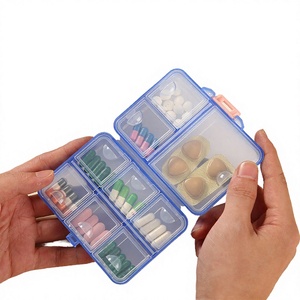 <b>Large</b> Capacity Portable 9-Grid Transparent <b>Plastic</b> Pill Storage <b>Box</b> One Week Divider Moisture-Proof Seal Custom Logo Case/ - Product Image 4