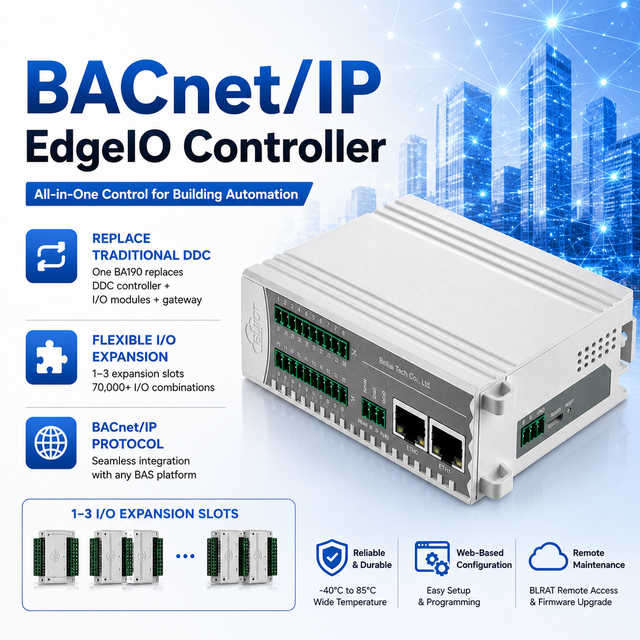 BACnet/IP EdgeIO Controller for HVAC Systems IOy BA190