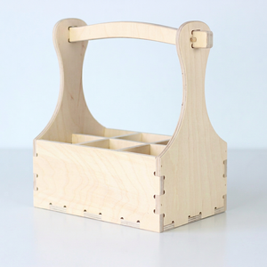 Viet Woodcraft – Lot de 6 supports rectangulaires multifonctionnels et durables en contreplaqué de bouleau avec poignée en arc, non pliables, pour boissons de cuisine - Product Image 1