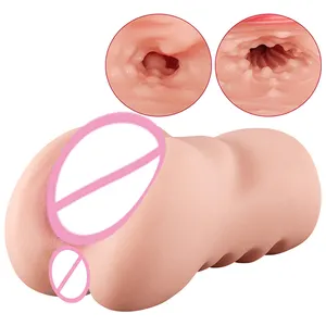 Mainan seks pria Masturbator manusia hidup 760g Vagina 3D bertekstur realistis Vagina dan Anus Stroker mainan seks dewasa untuk pria masturbasi