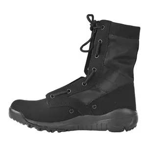 Botas tácticas de ante Unisex, zapatos de combate con cremallera, color negro