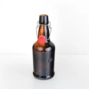 485ml 500ml 50cl boş Amber kahverengi çakmaktaşı renkli bira çevirme üst salıncak üst cam bira şişesi