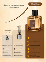 Diffuseur d'huiles essentielles en verre transparent longue durée 500 ml avec bâtonnets, parfum liquide, écologique et sans alcool