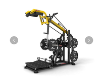 Machine professionnelle de fitness pour hack squat et soulevé de mollets, ciblant les quadriceps, les ischio-jambiers et les mollets