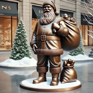 Estatua de Bronce de <span class=keywords><strong>Santa</strong></span> <span class=keywords><strong>Claus</strong></span> de Tamaño Real para Festivales al Aire Libre, Impresión Offset, Color Personalizado, Decoración Navideña - Product Image 1
