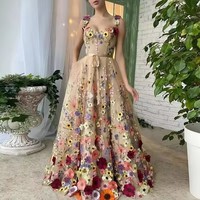 Robe à fleurs brodée tendance, sexy, sans manches, vêtements pour femmes, nouveau style européen américain