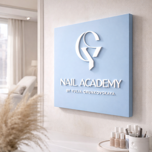 Insegna Aziendale in Acrilico 3D Personalizzata con Taglio Laser, Lettere Bianche in Rilievo, Elegante Logo Monogramma per Uso Professionale e Pubblicitario - Product Image 3