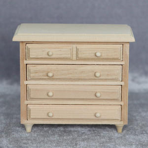 High Quality Doll House 1:12 Miniature Furniture Wooden <strong>Drawer</strong> Wardrobe - Product Image 6