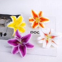 Têtes de fleurs de lys artificielles de 15 cm, texture réaliste imprimée en 3D, en PU, pour couronnes, arches de mariage et arrangements floraux