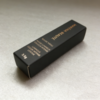 Boîte pliante gaufrée en carton pour rouge à lèvres, impression CMJN, carton noir et argenté avec dorure à chaud, emballage recyclable