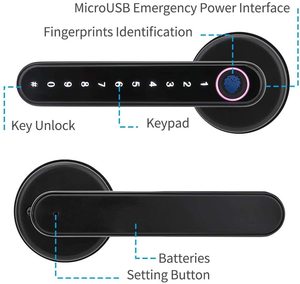 Thông minh <span class=keywords><strong>mini</strong></span> vân tay xử lý khóa cửa, ttlock Bluetooth Mật khẩu mã truy cập Slim vân tay cửa xử lý với chốt duy nhất - Product Image 3
