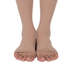 Bas de contention anti-embolie de qualité médicale, fabrication OEM ODM, à bout ouvert, tricotés, pour cuisse, avec 2 doigts, manchette personnalisable - Product Image 5