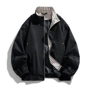 批发韩版男式夹克时尚宽松翻领设计简约百搭春秋休闲外套 - Product Image 4