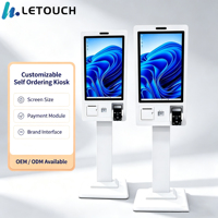 Kiosco de Autoservicio con Pantalla Táctil Android de 24 Pulgadas, para Pedidos, con Impresora Térmica de Recibos, para Restaurantes de Comida Rápida