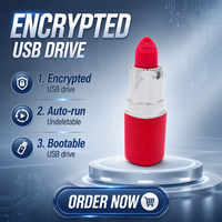 Clé USB 2.0 en plastique en forme de rouge à lèvres avec logo personnalisé, 2 Go/32 Go/128 Go, chiffrée, garantie 3 ans, coffret cadeau pour cadeaux promotionnels