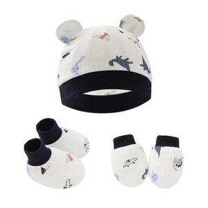 Ensemble de chaussons et <span class=keywords><strong>bonnet</strong></span> à oreilles d'ours mignon pour bébés garçons et filles, nouveau-nés, 0-6 <span class=keywords><strong>mois</strong></span> - Product Image 3