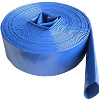 Tuyau plat flexible en PVC épais résistant à la corrosion Hongjiang pour l'irrigation agricole, 6 pouces, bleu, 100 m, pour le refoulement d'eau