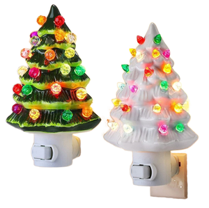 <b>Christmas</b> <b>Tree</b> Shaped Night Light Vintage <b>Christmas</b> <b>Tree</b> Nightlight <b>Wall</b> Plug in Adorable Energy Efficient LED Lamp US Plug - Product Image 1