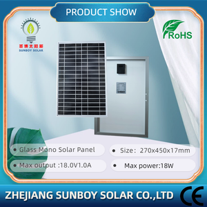 แผงโซลาร์เซลล์จีน 18V สำหรับขาย 18W 36 เซลล์ โมโนโฟโตโวลตาอิก 20 วัตต์ แผ่นเซลล์แสงอาทิตย์ SS-18W - Product Image 2