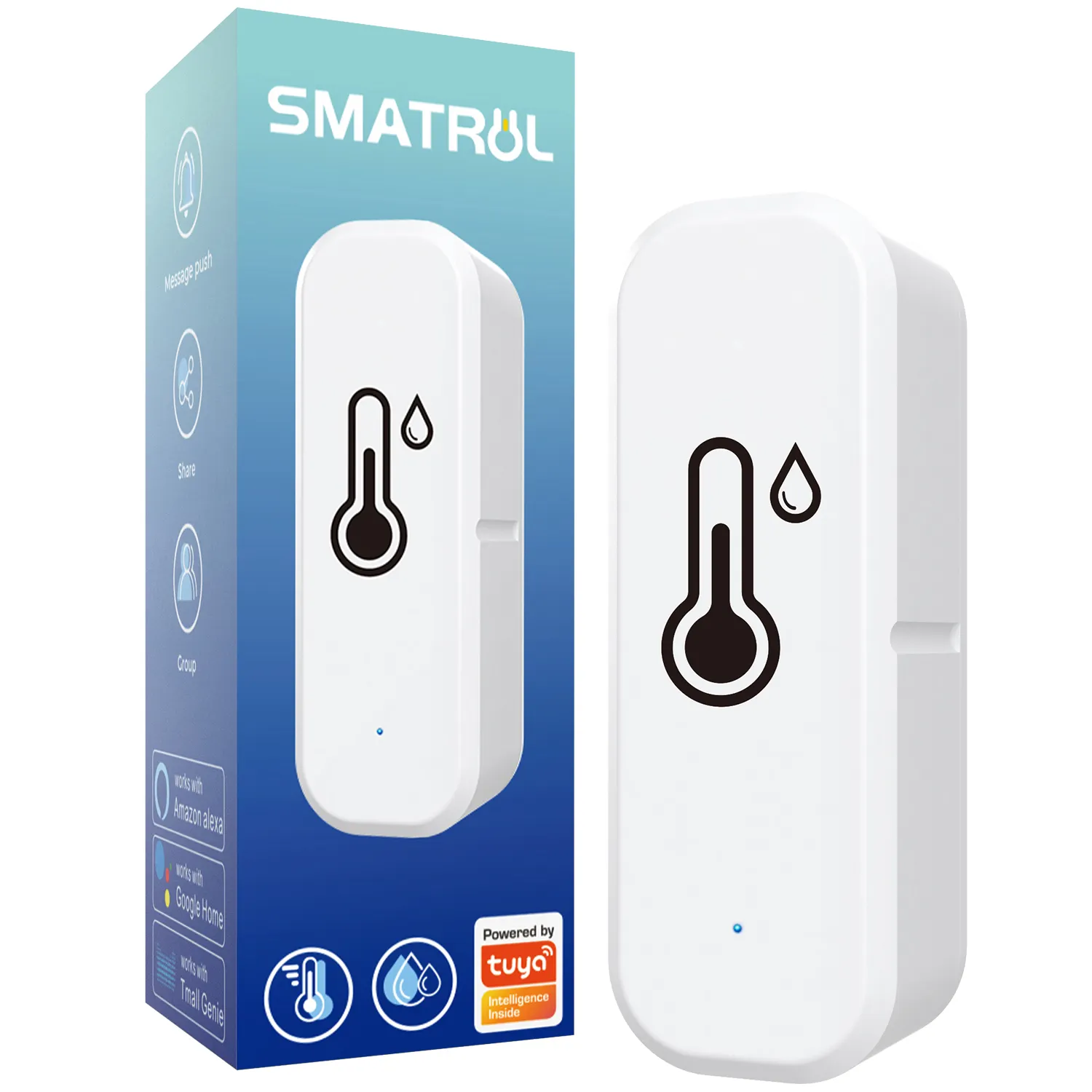 Wifi + Bluetooth Smart Temperature Humidity Sensor Hygrometer Thermometer Voice Alarm For Alexa Google Home