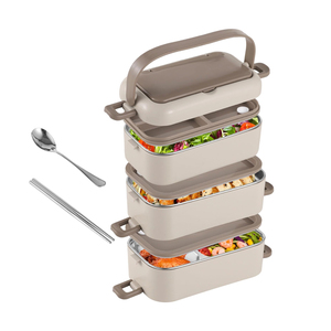 Boîte à lunch portable en acier inoxydable avec récipient alimentaire hermétique et couvercle en plastique - Product Image 1