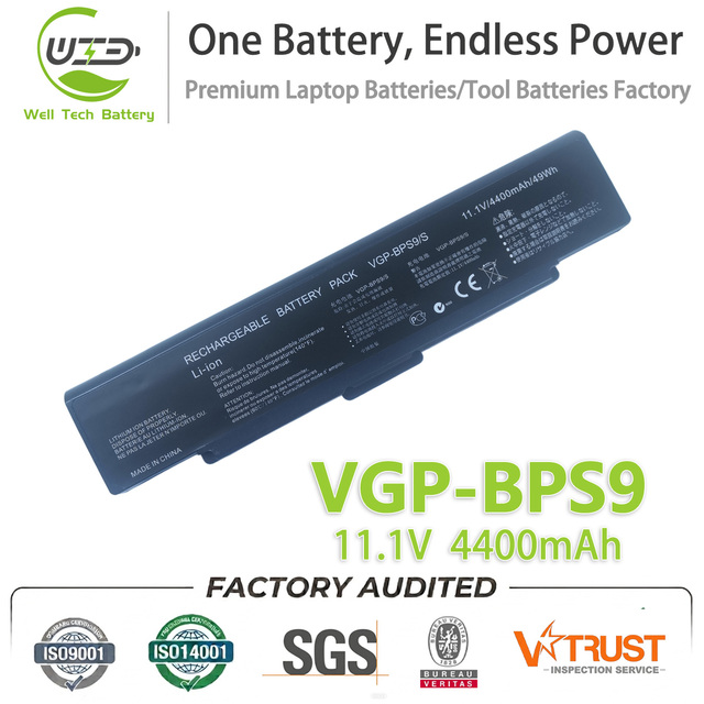 Brand New VGP-BPS9A/B VGP-BPS9 Laptop Battery for Sony VAIO VGN-AR VGN-SZ VGN-CR VGN-NR Series Notebook