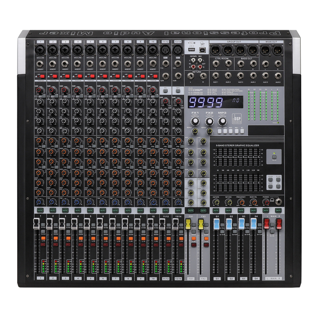 X10 14/10 Channel Professional Audio Mixer Console DJ Controller 4-Band EQ MP3 Bluetooth 99 Effect Processor Metal Build 2