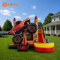 Ceyu Commercial Gonflable Monster Truck Bounce House Slide Splash Pool Flamme Bouncer Enfants Adulte Fun Backyard Party En Gros