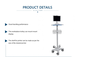 Chariot à roulettes silencieux de haute qualité, Offre Spéciale pièces, support de roulement pour <span class=keywords><strong>ordinateur</strong></span> médical, Ipad, station de travail, chariot pour - Product Image 3