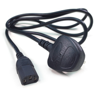 Kabel Daya IEC C13 colokan UK untuk komputer PC 10A kabel daya Desktop 1.5m penggunaan rumah