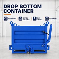 Conteneur à fond basculant robuste en acier pour déchets avec décharge rapide pour la manutention de matériaux de construction et industriels
