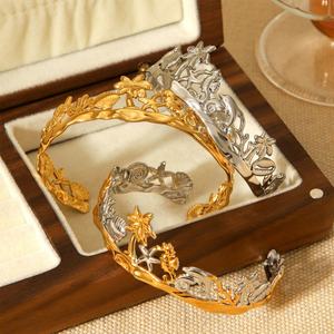 กำไลข้อมือแฟชั่นชุบทอง 14k 18k PVD คุณภาพสูง ไม่ลอก ไม่ดำ ทำจากสแตนเลสสตีล สำหรับผู้หญิง ขายส่ง - Product Image 3