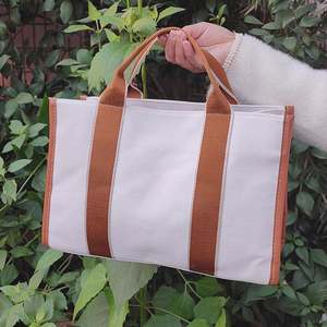 Bolso de Hombro de Lona de Algodón con Asa de Cuerda Cruzada Grande, Cierre de Cremallera y Bolsillos Interiores, Estilo Mensajero, Personalizado y a la Moda - Product Image 2