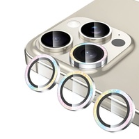 Protection d'objectif en verre trempé effet diamant scintillant pour caméra arrière de téléphone portable iPhone 17 16 15 14 13 12 11 Pro Max