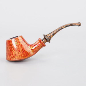 Bent Tobacco Pipe Flame Mountain Bowl Handcrafted Cumberland Style Zhejiang Origin - Product Image 1