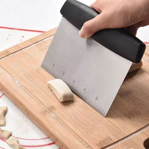 Grattoir de pâtisserie 3-en-1 en acier inoxydable pour décoration de gâteaux, spatule à pâte, coupe-pain en plastique, grattoirs à bol, coupe-pâtisserie - Product Image 2