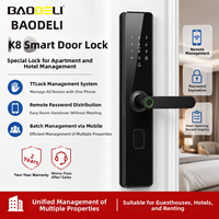 Serrure de porte intelligente antivol Tongtong TTLock, pour portes en bois et en aluminium, contrôlée par l'application Tuya, sécurité de niveau C, modèle K8, appartements