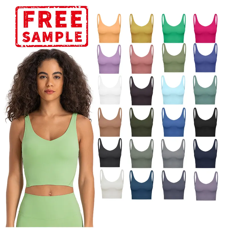 Échantillon gratuit bas prix bonne qualité entraînement haute résistance haut court Yoga soutien-gorge femmes Spandex dos croisé GYM Fitness sport soutien-gorge