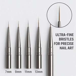 Pinceau de manucure à manche en métal bronze, poils en nylon, pointe fine, stylo de peinture pour nail art, pour salon et DIY - Product Image 3