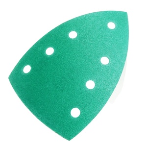 Papel de Lija Triangular de Zirconia de 100*150 mm con Velcro para <span class=keywords><strong>Lijadora</strong></span> Festool DTS 400, Grano P40-P2000, Herramienta Abrasiva de 7 Orificios - Product Image 1
