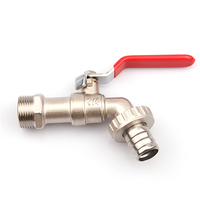 Robinet en laiton avec poignée en aluminium nickelé DN15 DN20 pour jardin extérieur