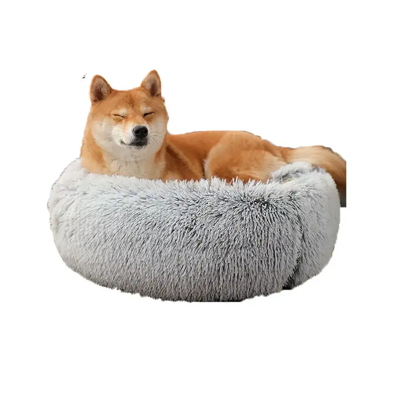 格安大型ふわふわプリンセスセミクローズドドーナツラグジュアリー犬猫ベッド