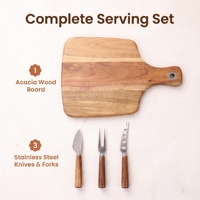 Mini plateau à fromages et charcuteries en bois, portable et durable, idéal pour les voyages, le camping, comme ustensile de cuisine ou comme ensemble cadeau pour une fête prénuptiale ou un anniversaire.
