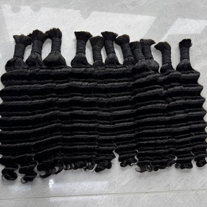 Soft Deep Wave Bulk Human Hair Natural Color No Weft Hair For Braiding Boho <b>Braids</b> Crochet And <b>Wig</b> Making - Product Image 1