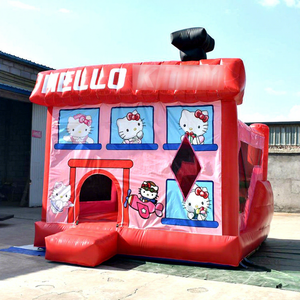 Castillo Inflable Hello Bounce House Kitty con Toboganes, Impermeable y con Protección UV, Fácil de Instalar - Product Image 1
