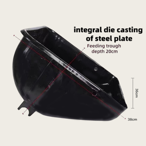 Heavy Duty Animal Feeding <strong>Trough</strong> Smooth Edge, Fence Mounted Round Lip Feeder for Livestock Use - Product Image 6