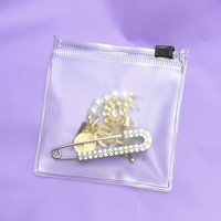 Bolsa de sellado con logotipo de impresión personalizada, cierre de cremallera pequeño, plástico esmerilado, PVC, con cremallera para embalaje de joyería